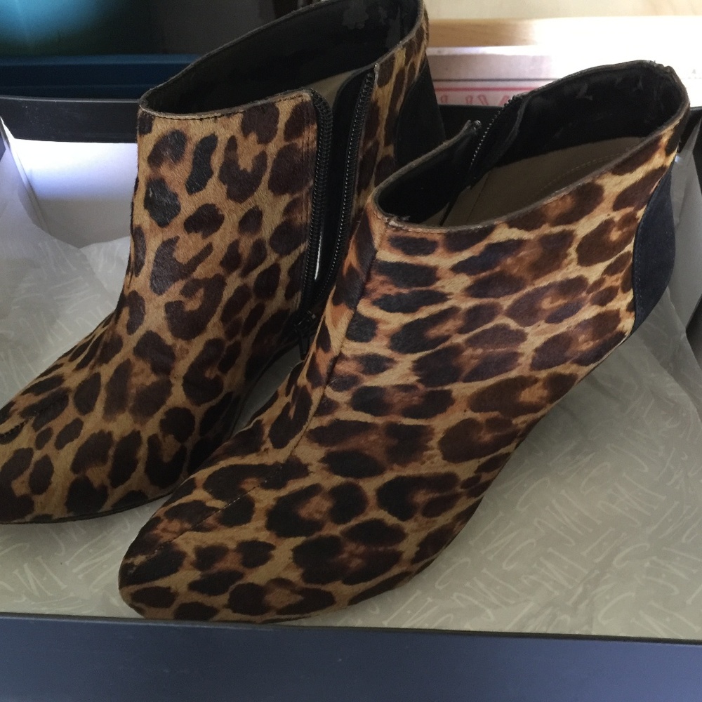 Inc International  Leopard Pony Hair Booties